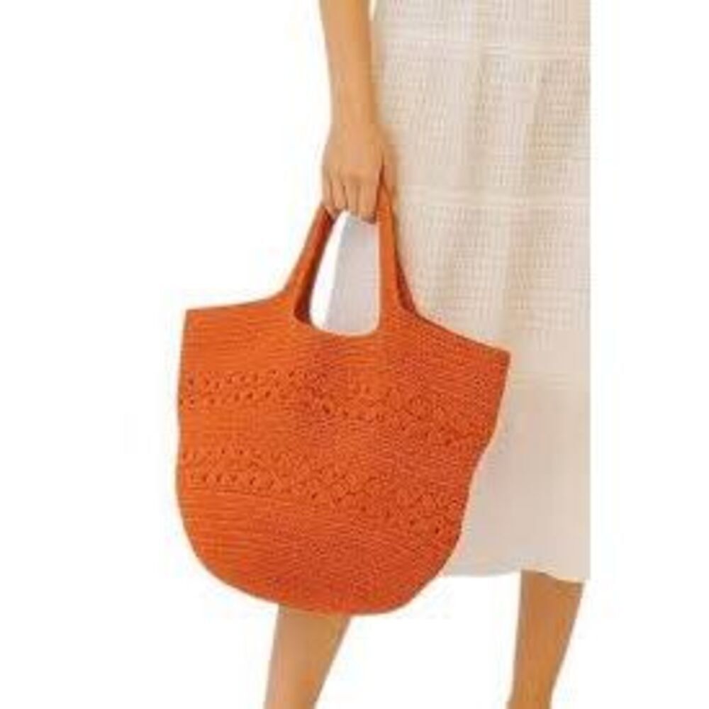 Guadalupe South Africa Tote Bag Purse Orange Raffia Beach Vacation Resortwear NW
